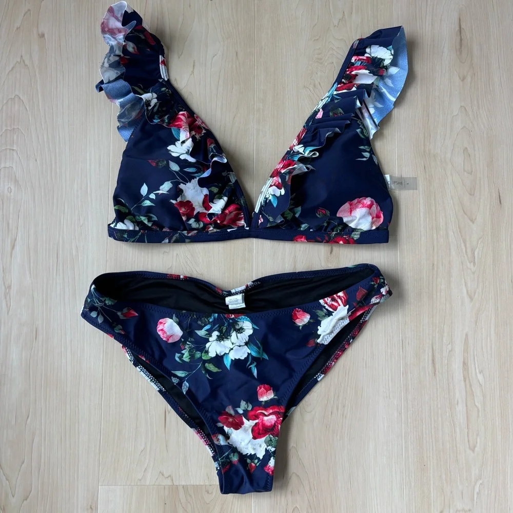 Cupshe Floral Ruffle Bikini Set - Picture 1 of 11